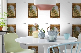 Обои DC 018 Illusion фото в интерьере кухни превью