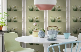 Обои 5005 фото в интерьере кухни превью