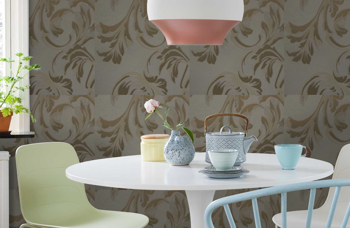 Обои 245017 фото в интерьере кухни