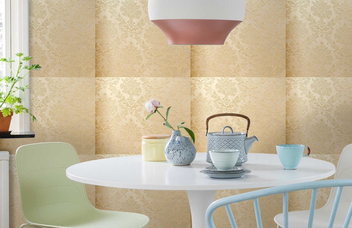 Обои 4540-E1 фото в интерьере кухни