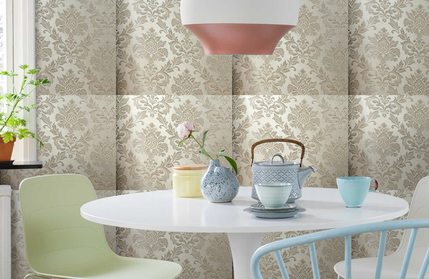 Обои 4540-G2 фото в интерьере кухни