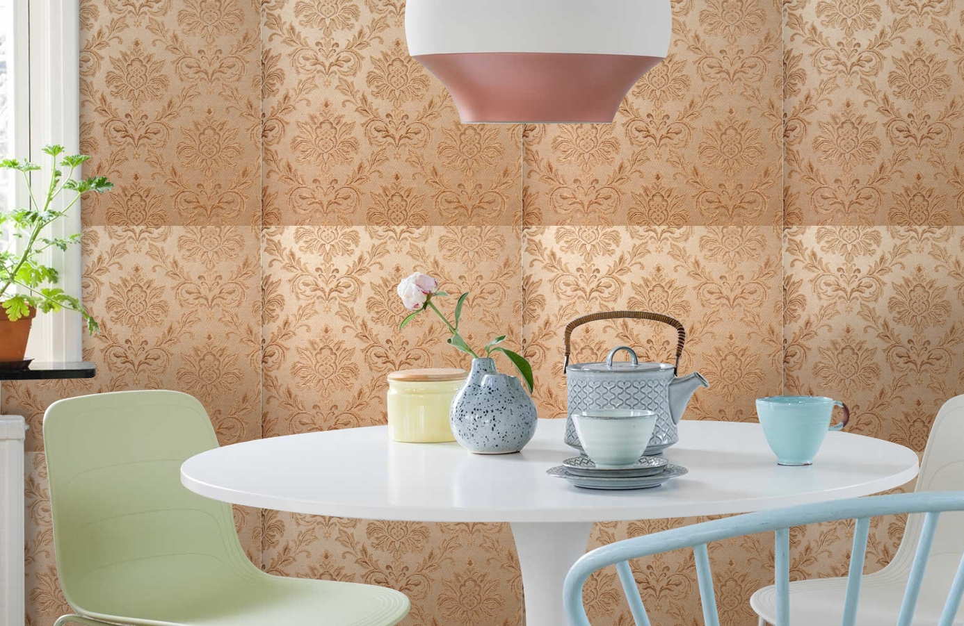 Обои 4540-M1 фото в интерьере кухни