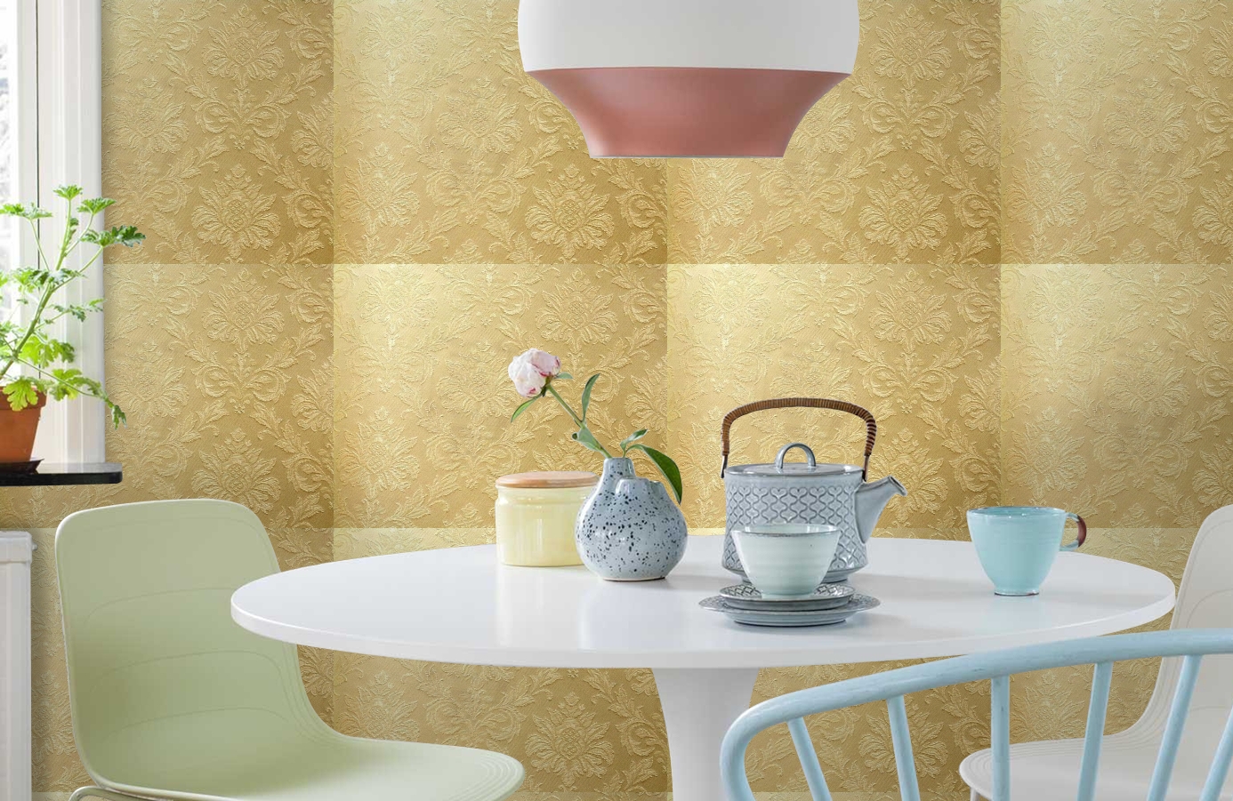 Обои 4540-W00 фото в интерьере кухни