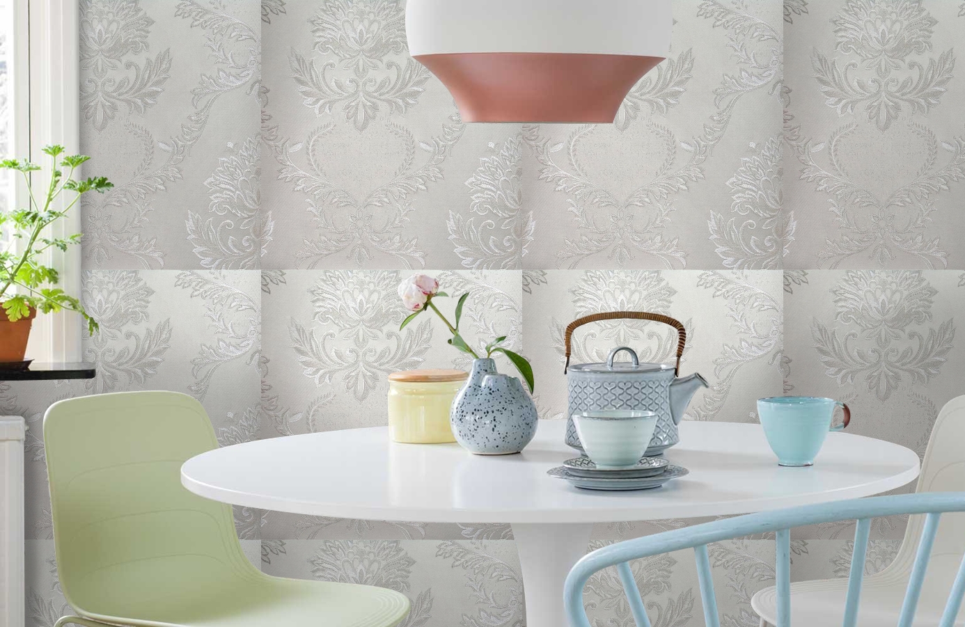 Обои 4550-G1 фото в интерьере кухни