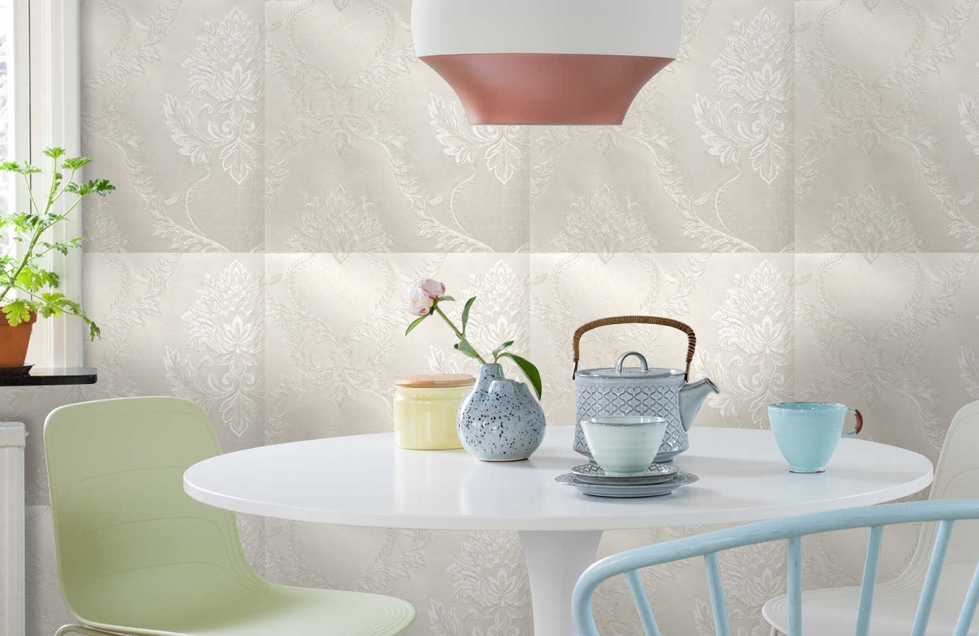 Обои 4550-G2 фото в интерьере кухни