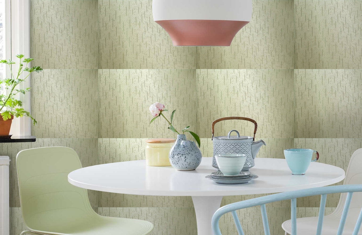 Обои 4580-V1 фото в интерьере кухни