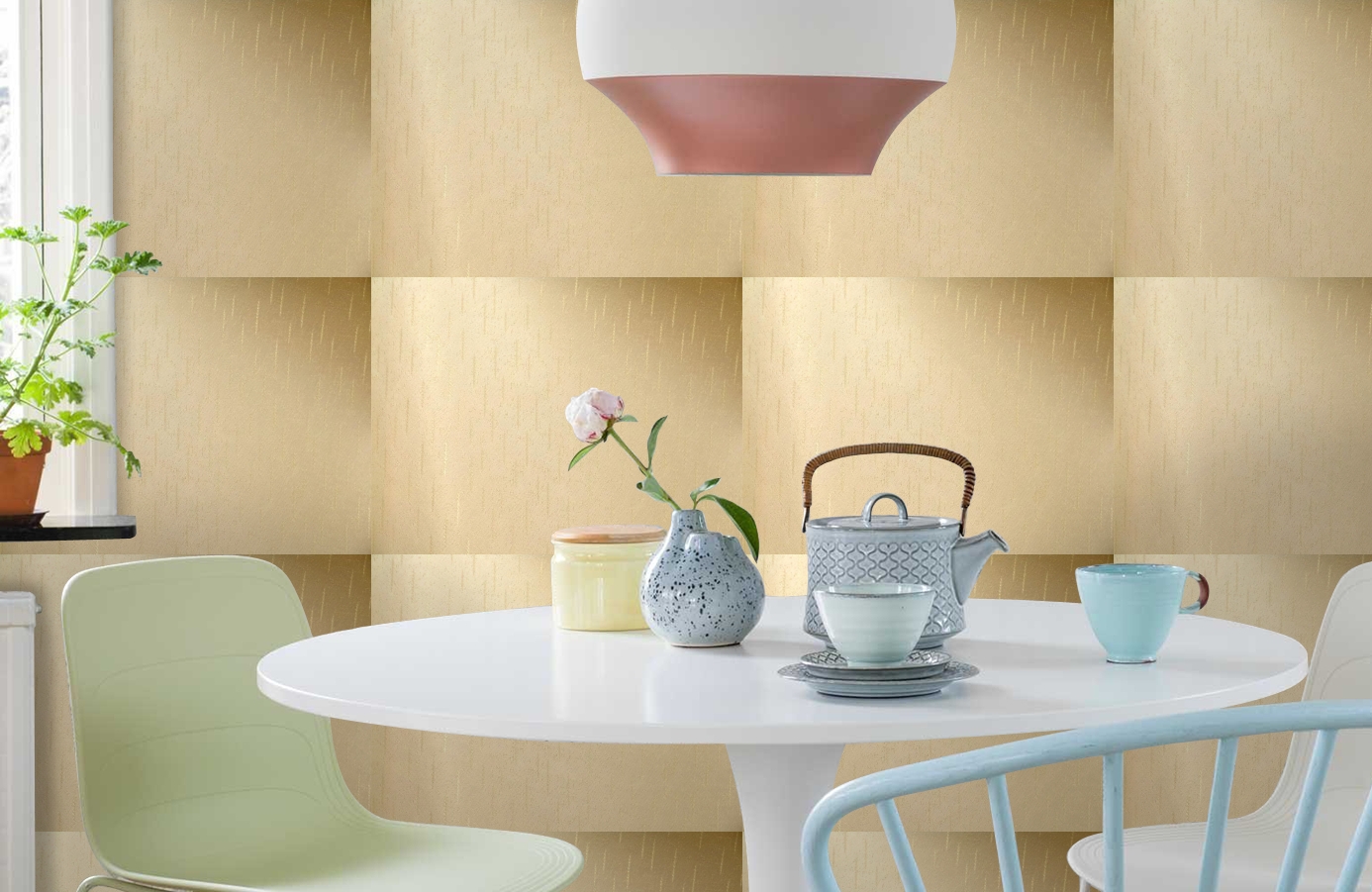 Обои 4580-Y1 фото в интерьере кухни