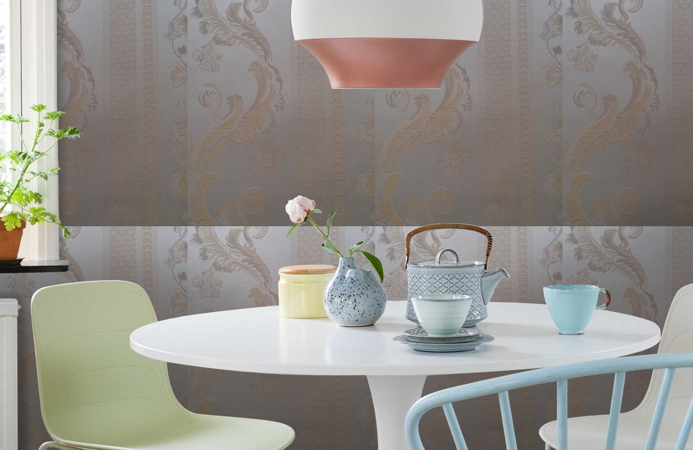 Обои 4610-E2 фото в интерьере кухни