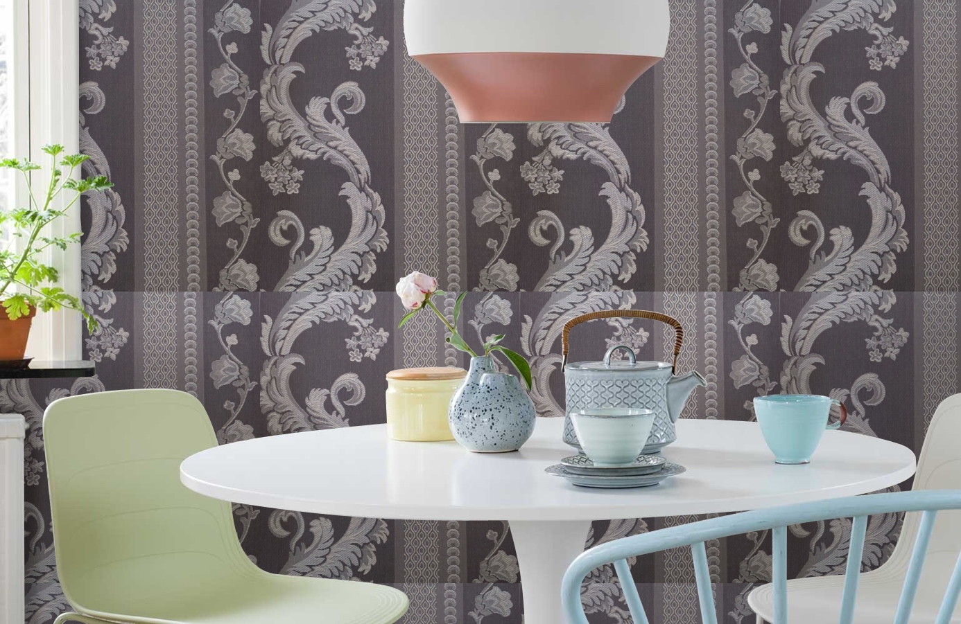 Обои 4610-KK2 фото в интерьере кухни