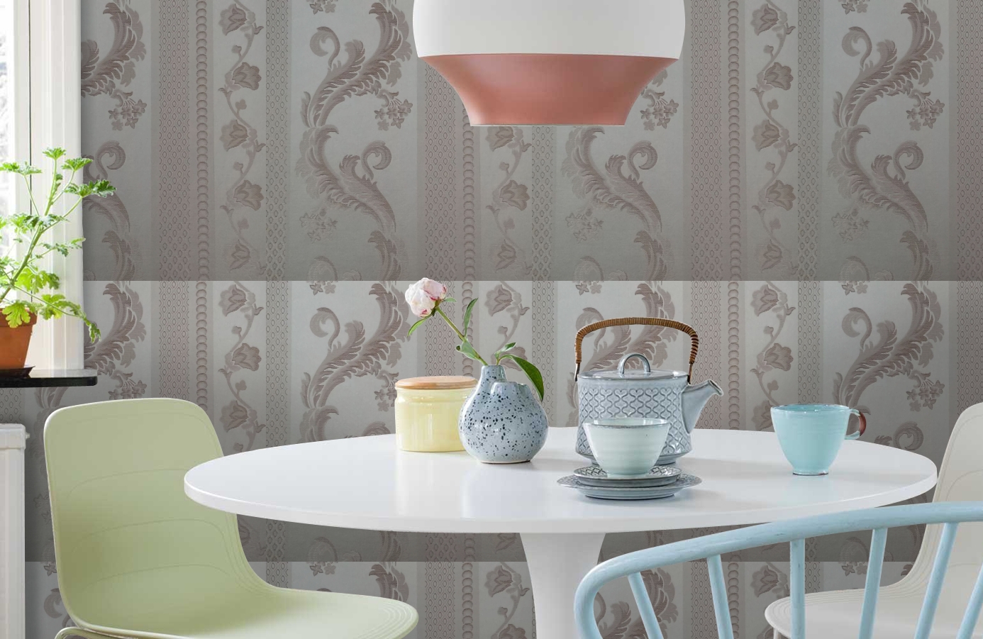 Обои 4610-M1 фото в интерьере кухни