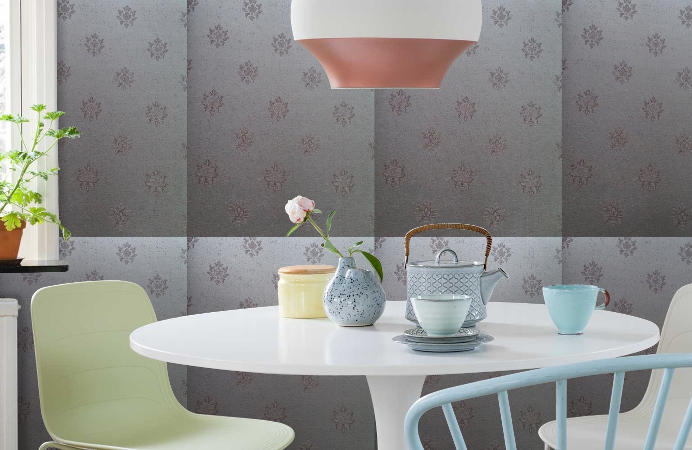 Обои 4620-M1 фото в интерьере кухни