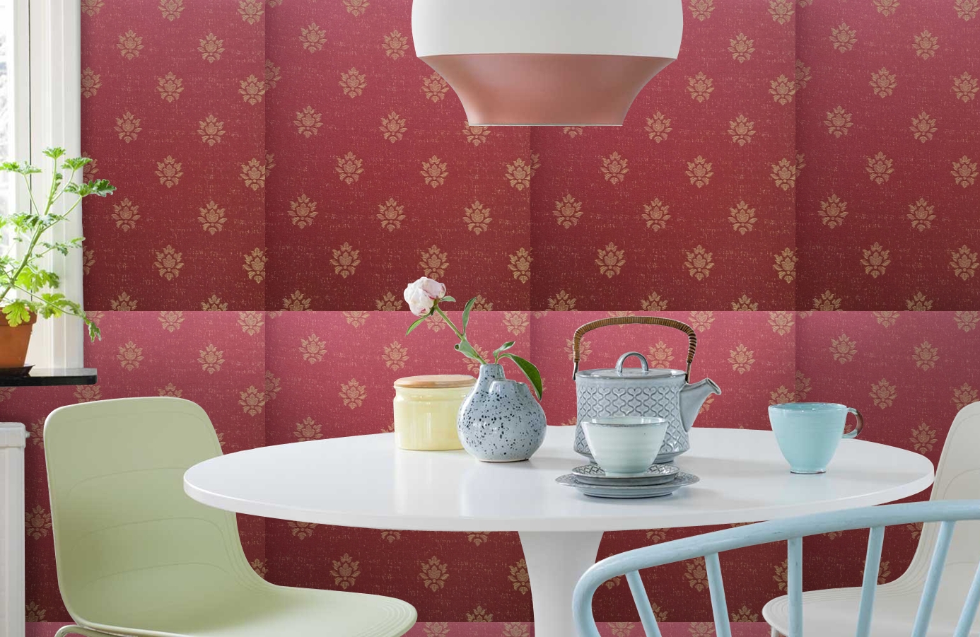 Обои 4620-RR2 фото в интерьере кухни