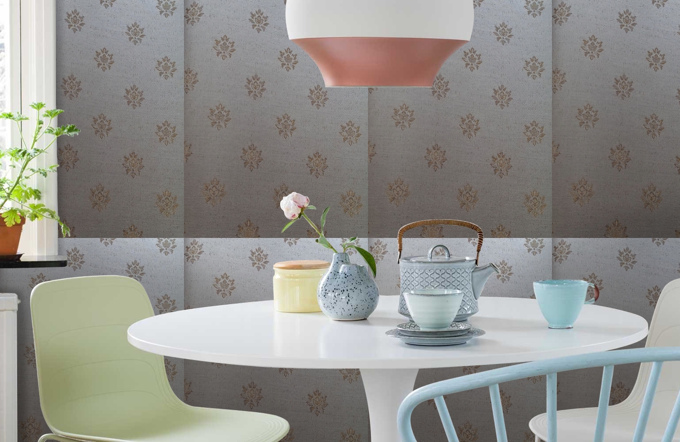 Обои 4620-Y1 фото в интерьере кухни