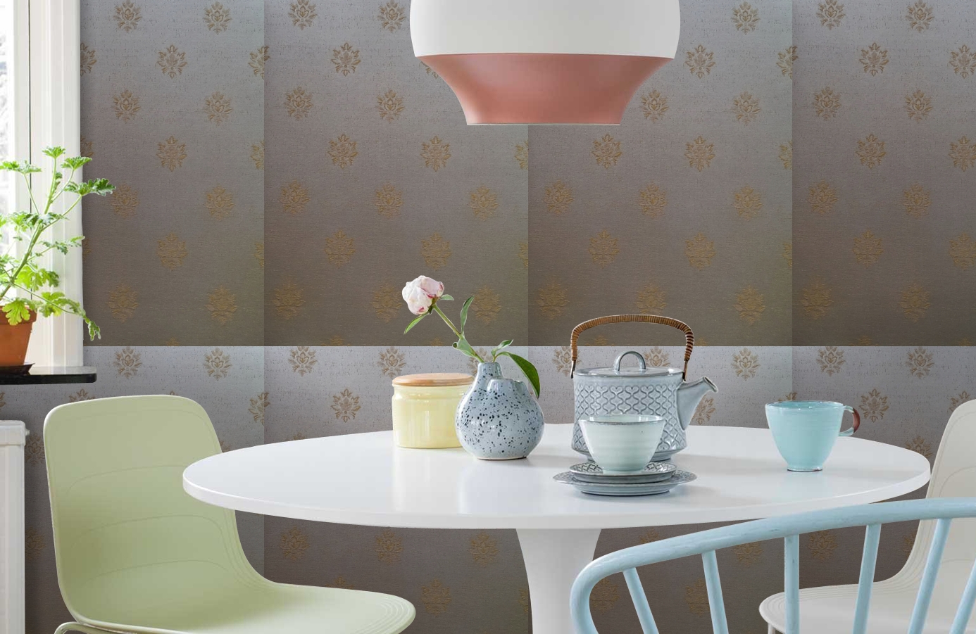 Обои 4620-Y2 фото в интерьере кухни