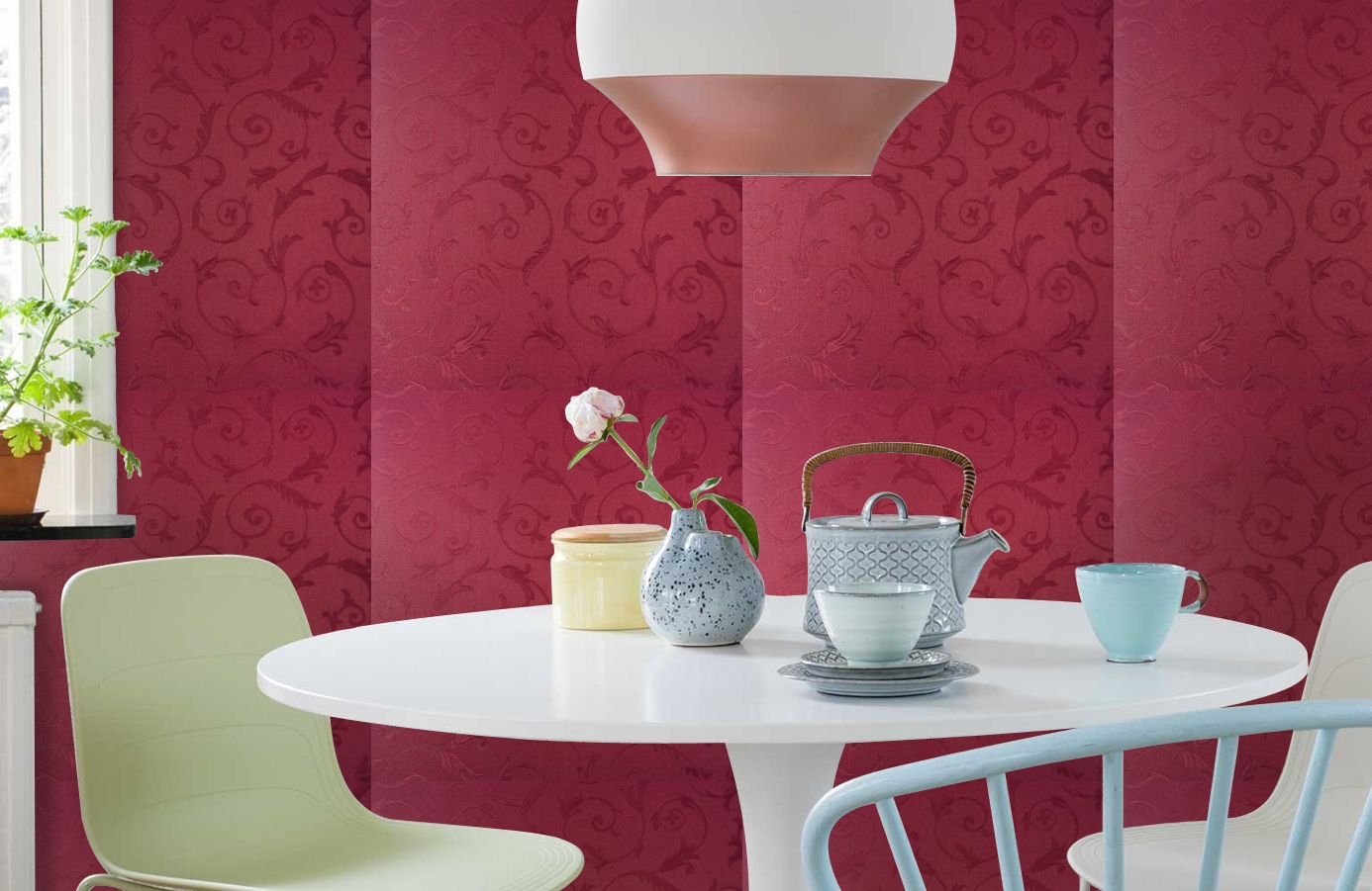 Обои 4640-RR1 фото в интерьере кухни