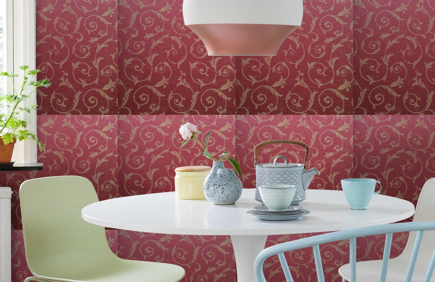 Обои 4640-RR2 фото в интерьере кухни