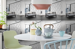 Обои 54179-1 фото в интерьере кухни превью