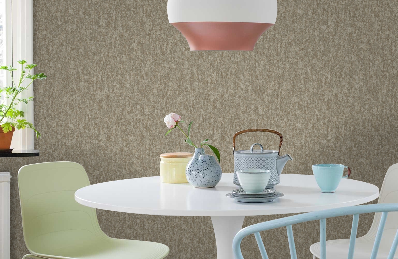 Обои 1203-4 фото в интерьере кухни