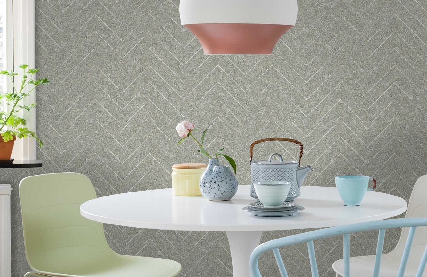 Обои 1204-3 фото в интерьере кухни