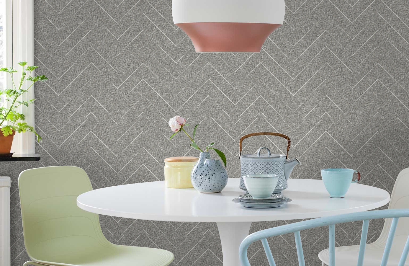 Обои 1204-6 фото в интерьере кухни