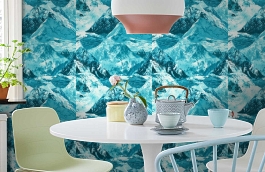 Обои 1622-2 фото в интерьере кухни превью