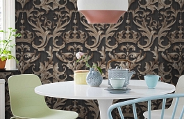 Обои 54136-6 фото в интерьере кухни превью