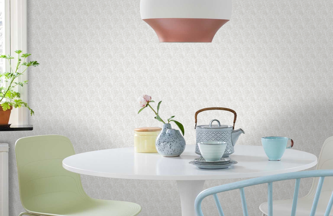 Обои 7014-4 фото в интерьере кухни