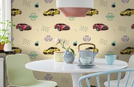 Обои 8909-1 фото в интерьере кухни превью