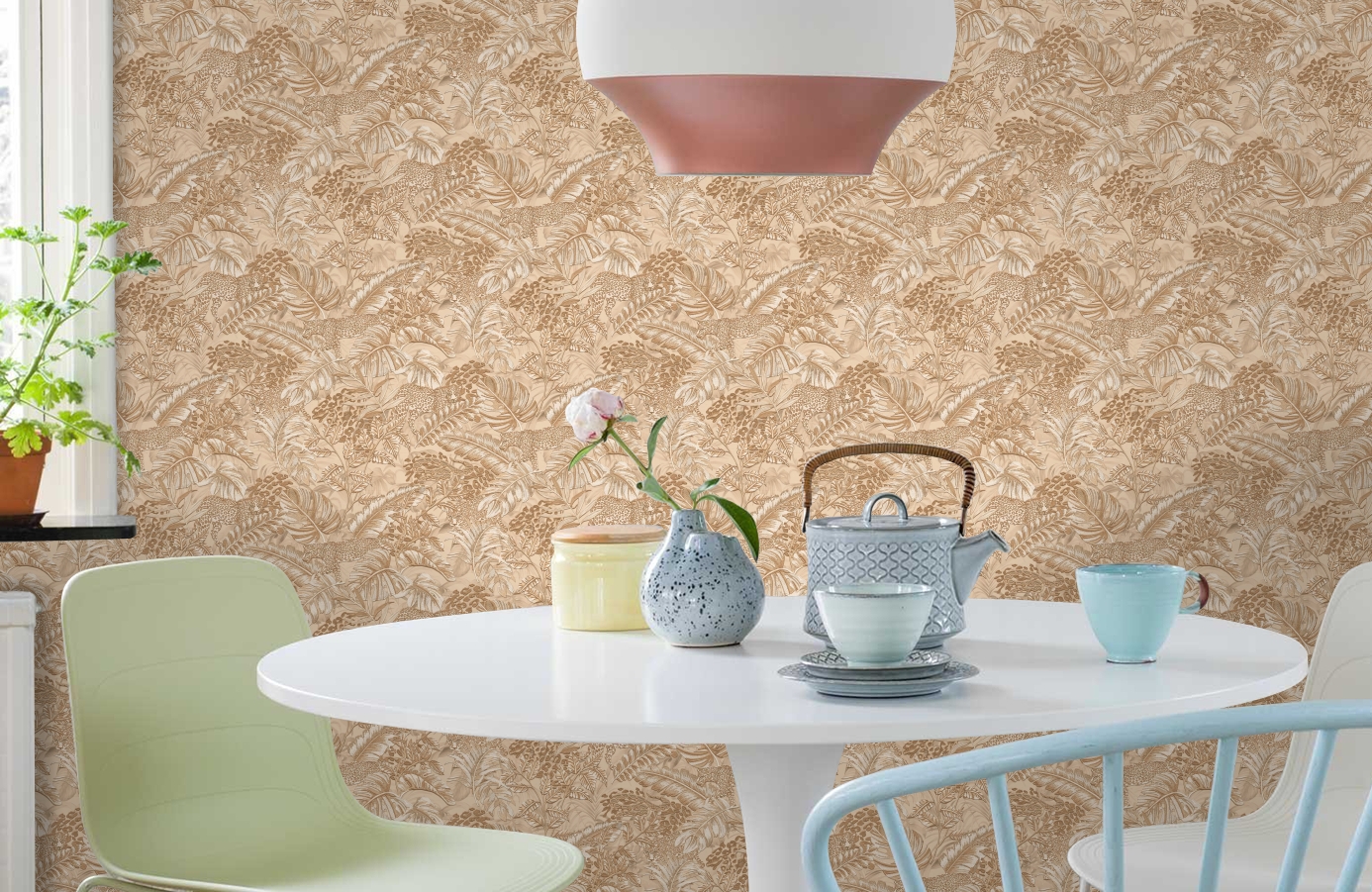 Обои RDT2206-7 фото в интерьере кухни