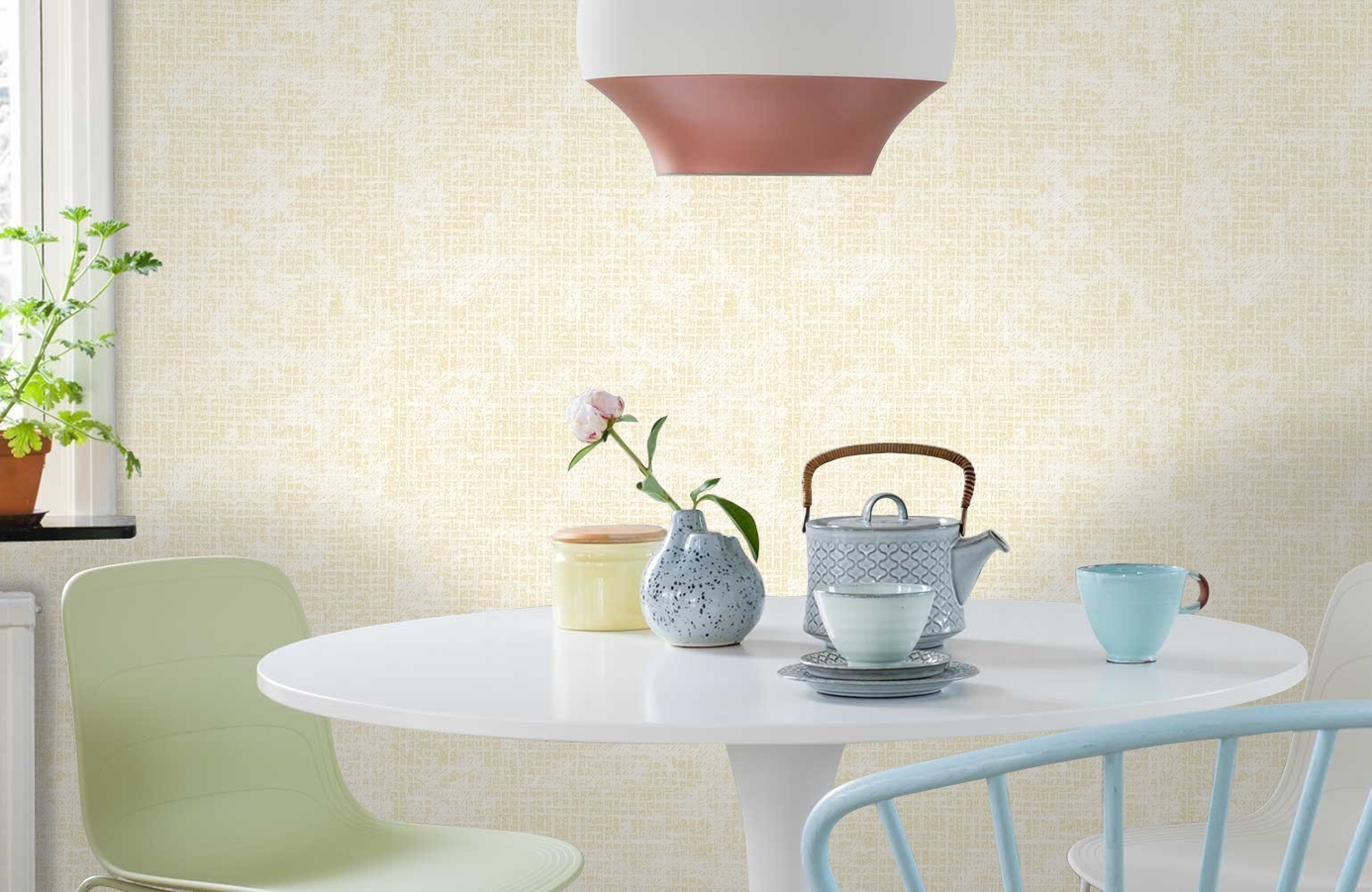 Обои RJC4006-2 фото в интерьере кухни