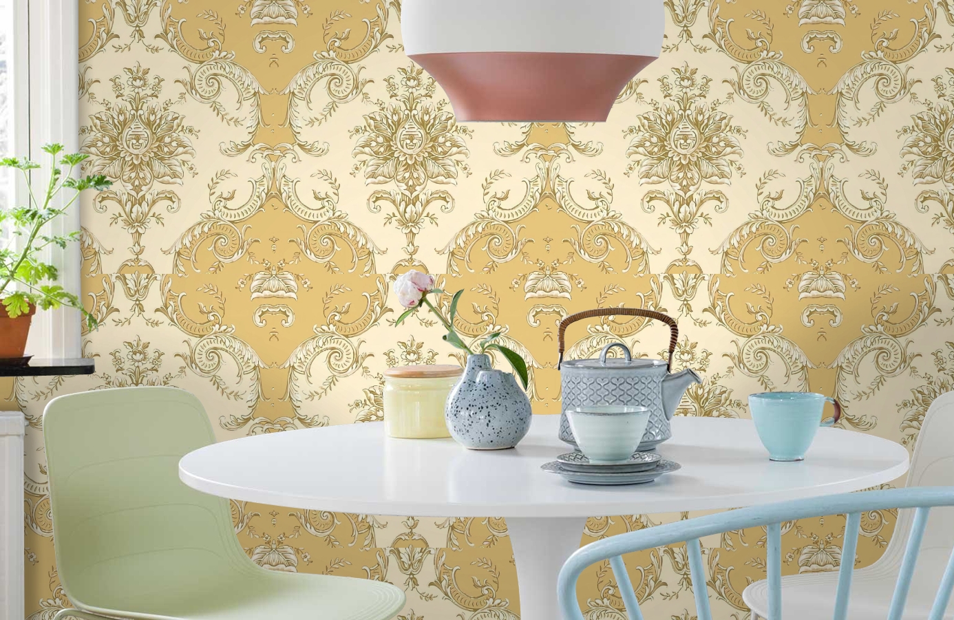 Обои RJC4007-3 фото в интерьере кухни Обои RJC4007-3 фото в интерьере кухни