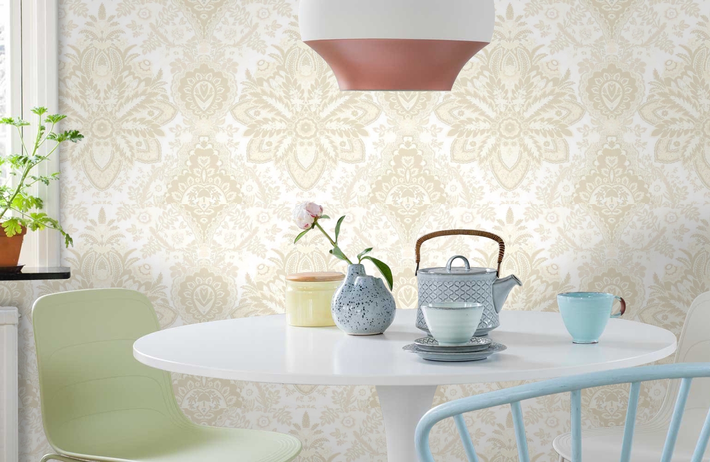 Обои RJC4011-1 фото в интерьере кухни Обои RJC4011-1 фото в интерьере кухни