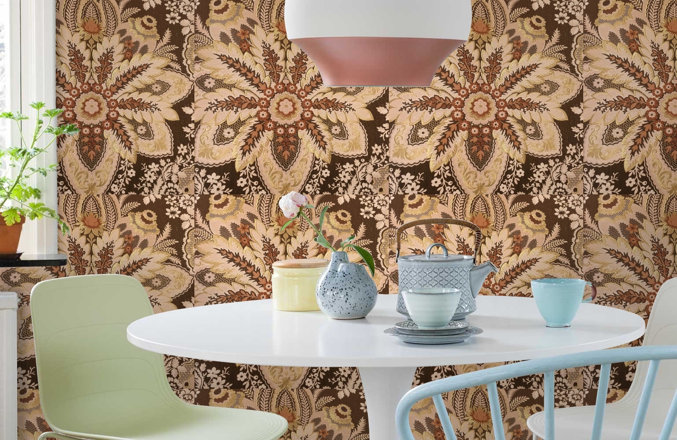 Обои RJC4011-8 фото в интерьере кухни Обои RJC4011-8 фото в интерьере кухни