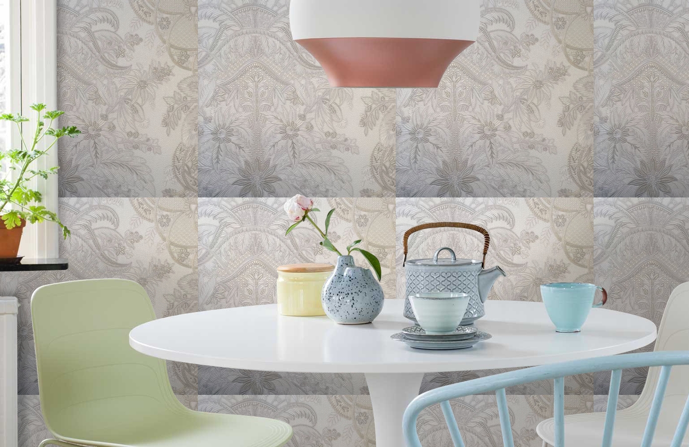 Обои RMH1001-6 фото в интерьере кухни Обои RMH1001-6 фото в интерьере кухни