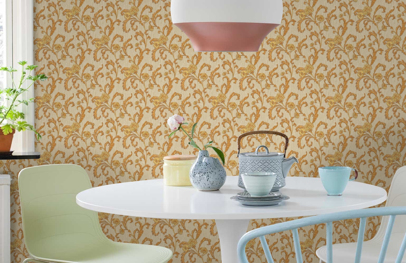 Обои RMH1010-4 фото в интерьере кухни