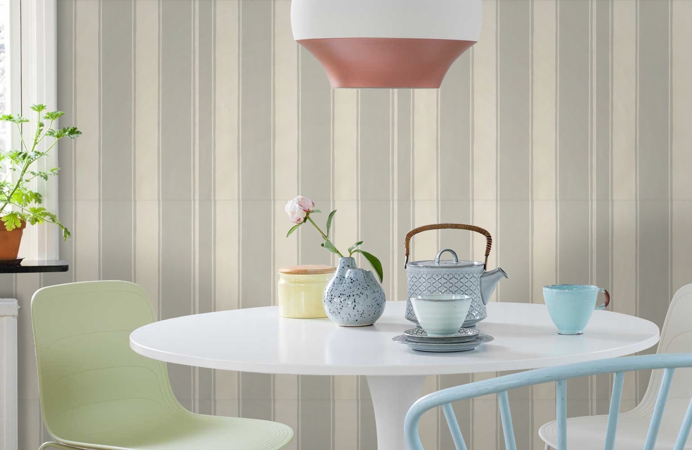 Обои 37166-5 фото в интерьере кухни