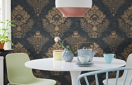 Обои 38014-1 фото в интерьере кухни превью