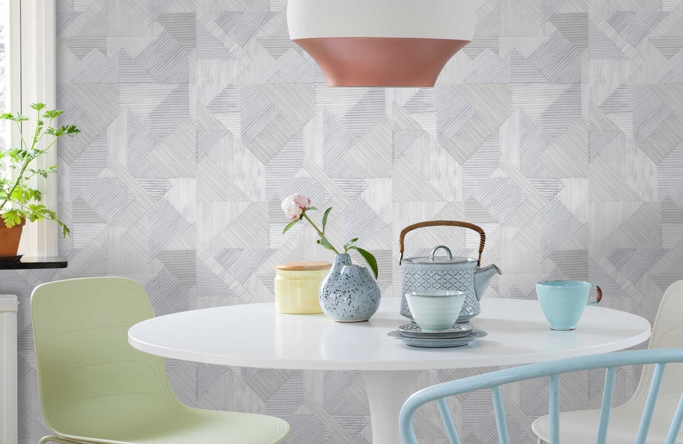 Обои 101605 фото в интерьере кухни