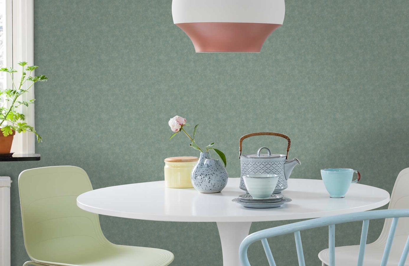 Обои 84217-12 фото в интерьере кухни