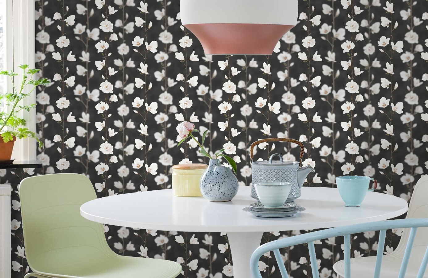 Обои 3D1201 фото в интерьере кухни