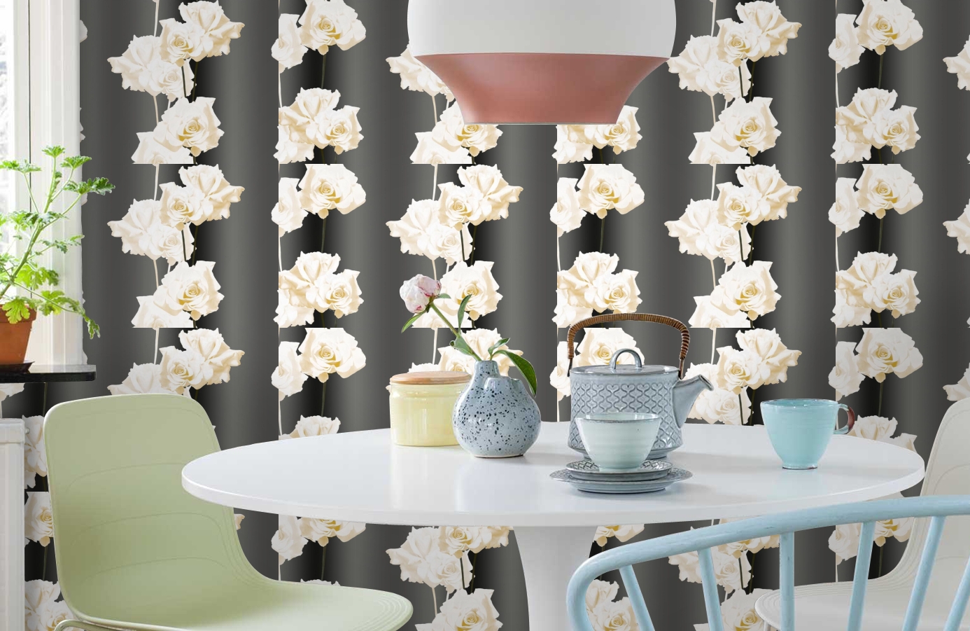 Обои 3D1211 фото в интерьере кухни