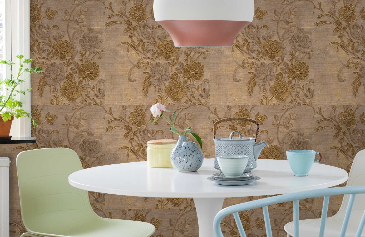 Обои 80936 фото в интерьере кухни