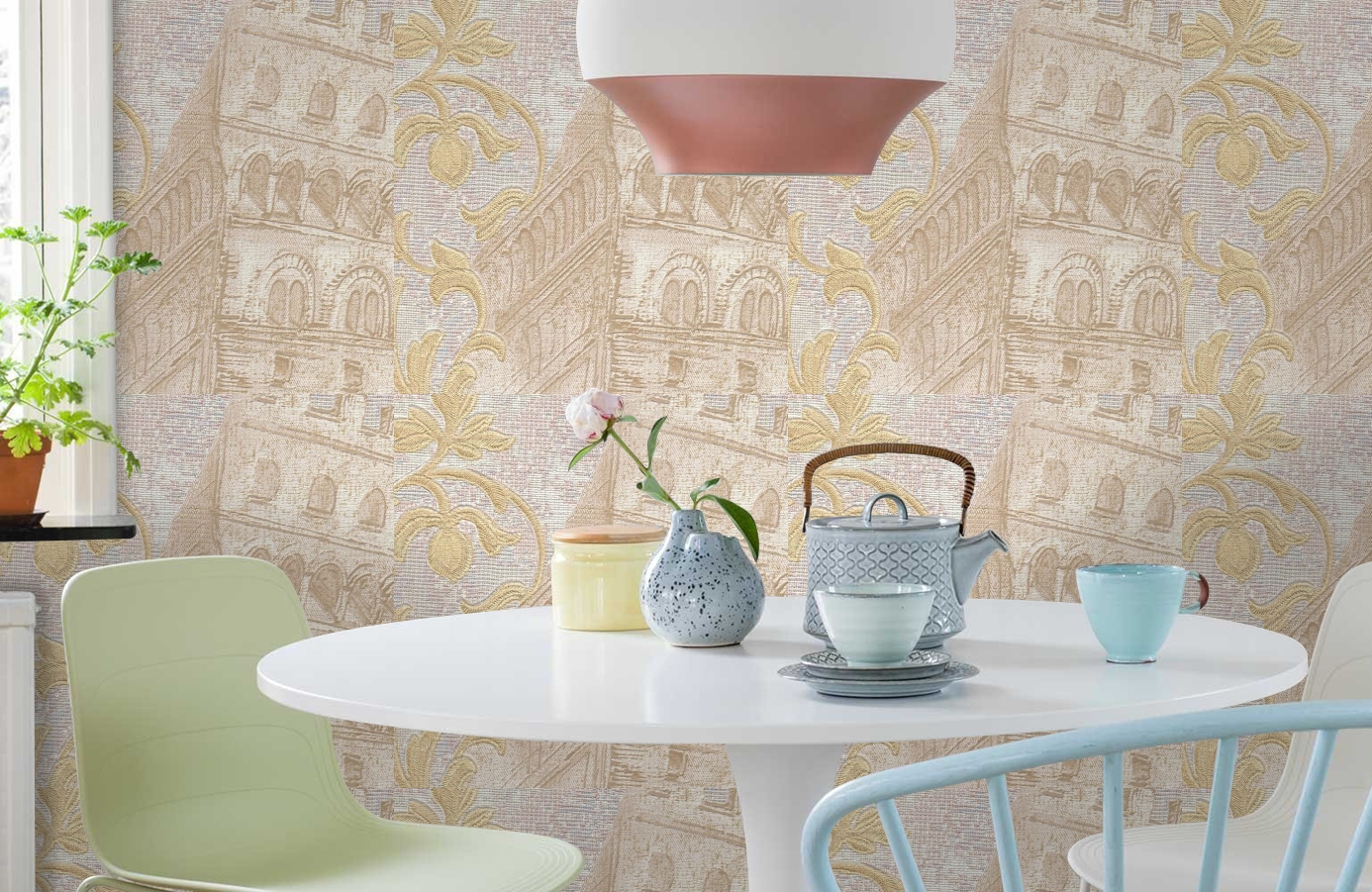 Обои 81707 фото в интерьере кухни