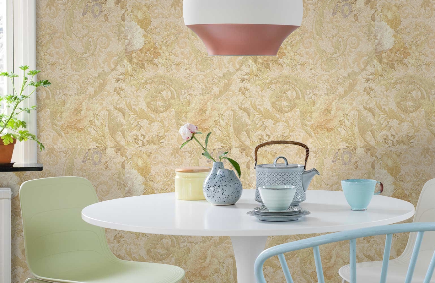 Обои 81819 фото в интерьере кухни