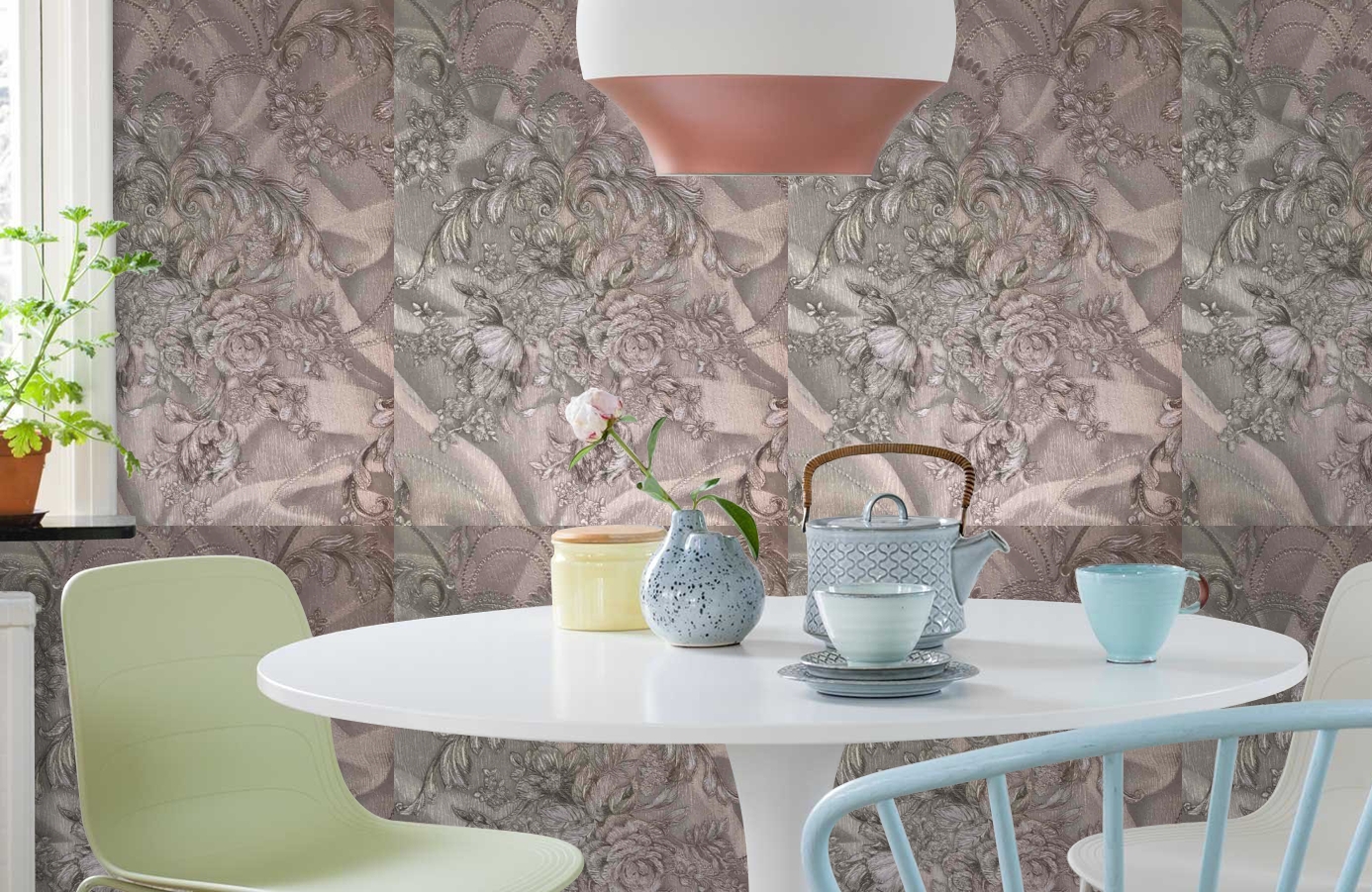 Обои 82407 фото в интерьере кухни