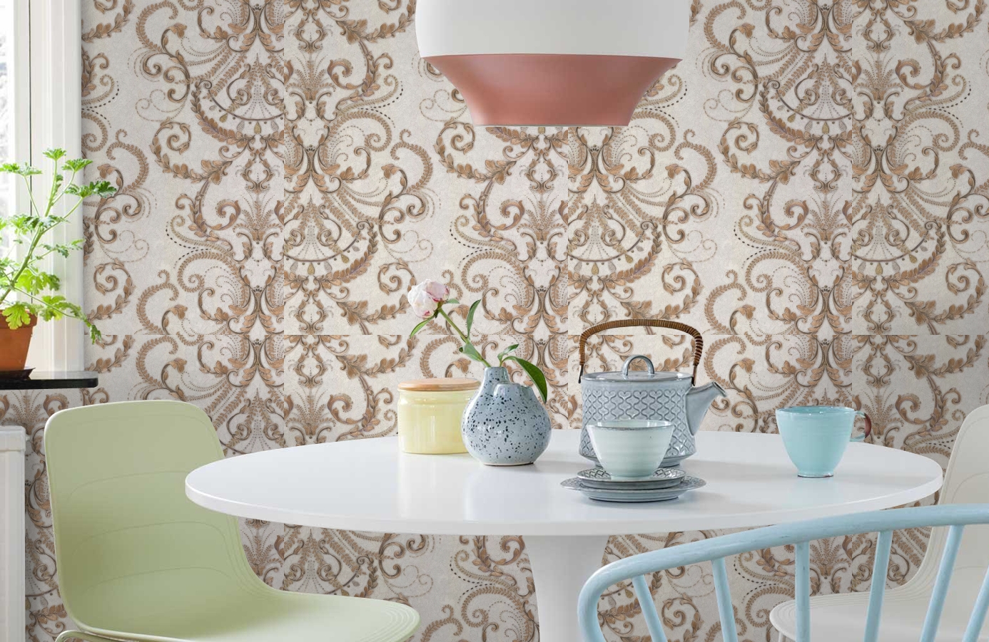 Обои 82505 фото в интерьере кухни