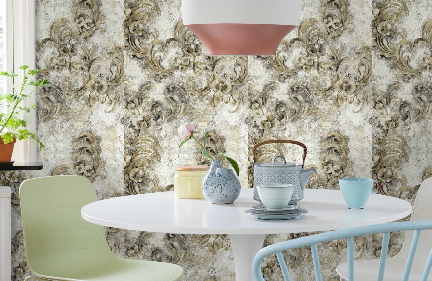 Обои 82546 фото в интерьере кухни