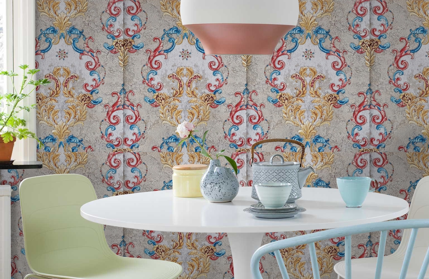 Обои 82801 фото в интерьере кухни