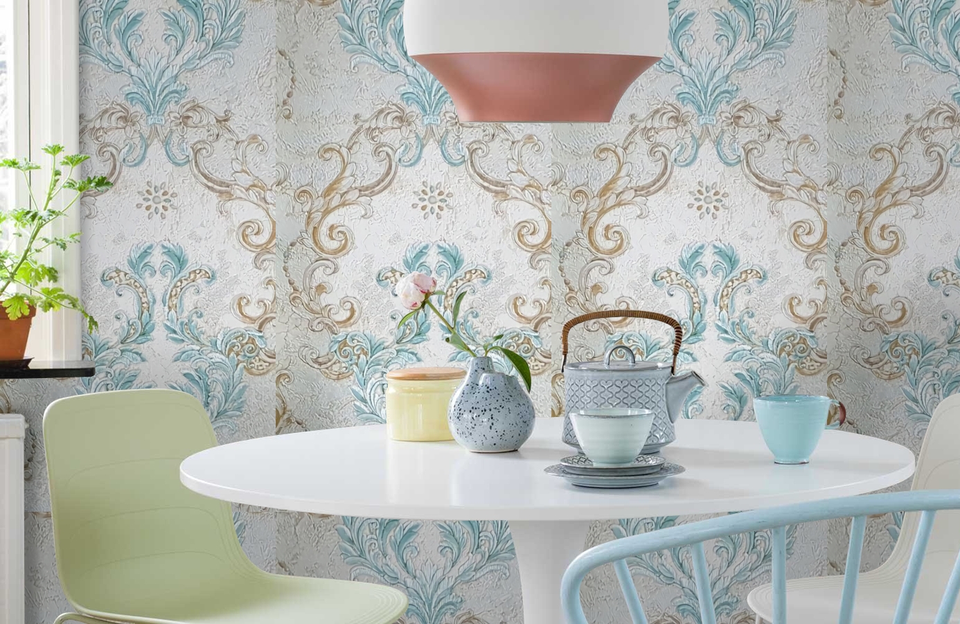 Обои 82804 фото в интерьере кухни