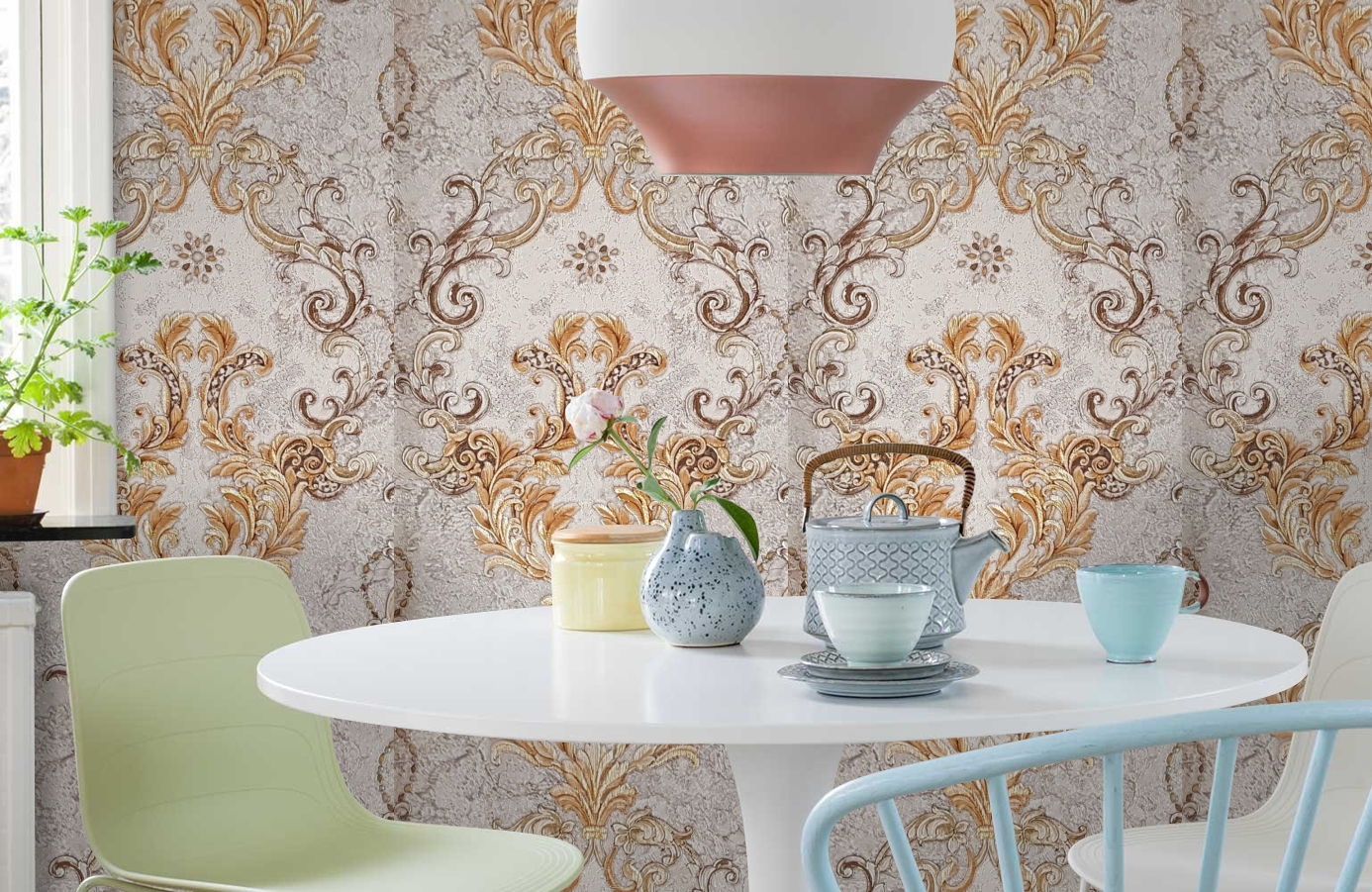 Обои 82814 фото в интерьере кухни